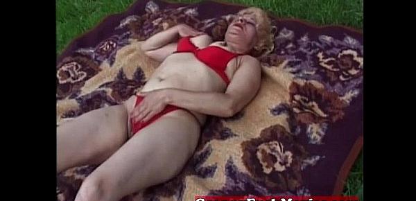 Check out this horny brunette granny